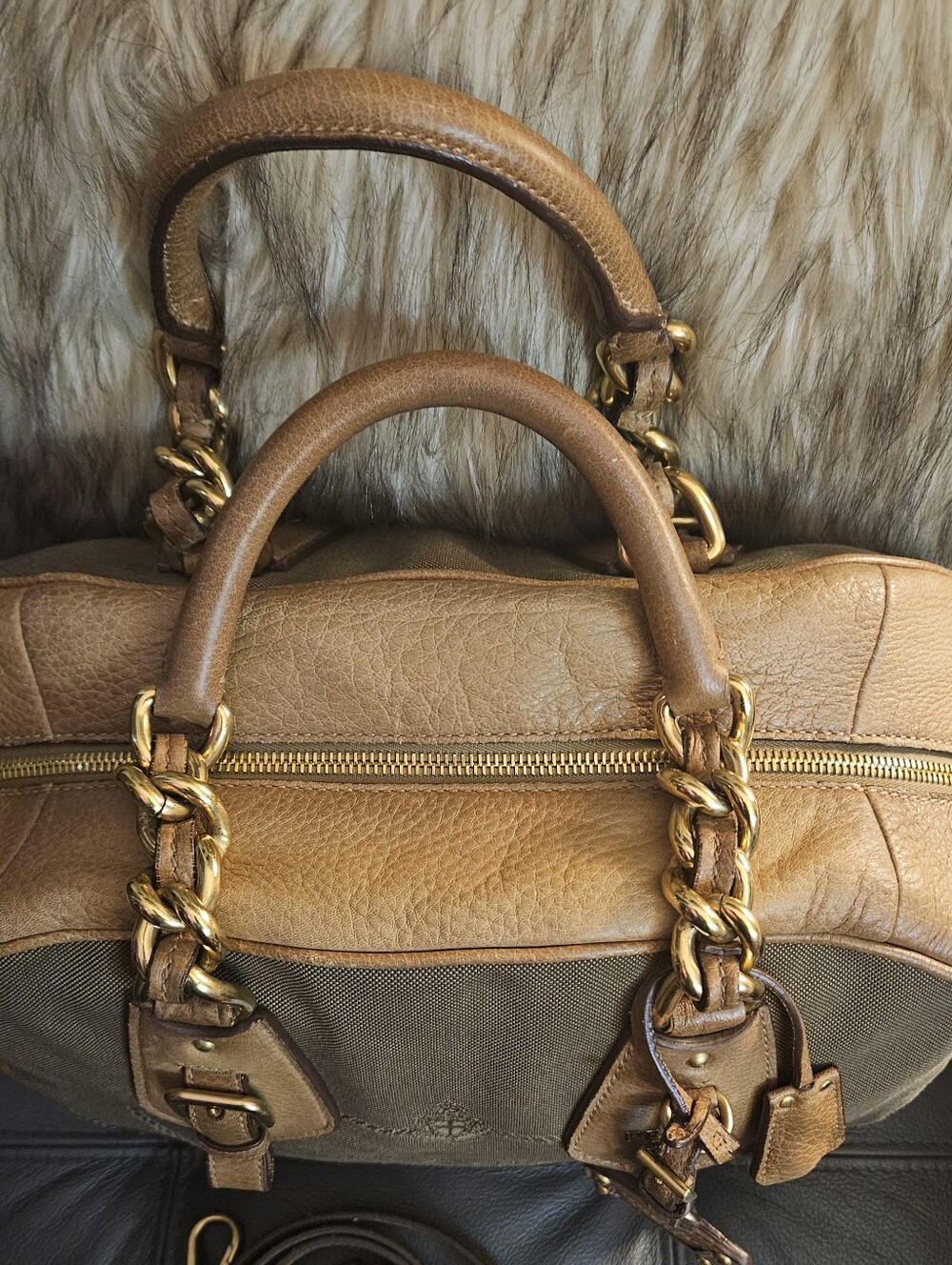PradaLogo Jacquard Shoulder Bag - Picture 5 of 14